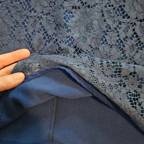 Brixton Ivy blue lace midi dress, lined, size medium - Picture 3 of 4